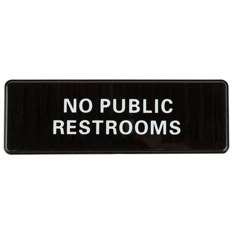 AborenCo No Public Restrooms Commercial Adhesive Sign Door Plate for Business Restaurant - 9" x 3" - Image 1